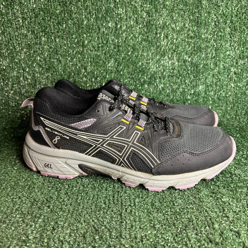 Asics Gel-Venture 8 Trail Running Breathable Gorp Sneakers Black‎ Womens 10 Wide